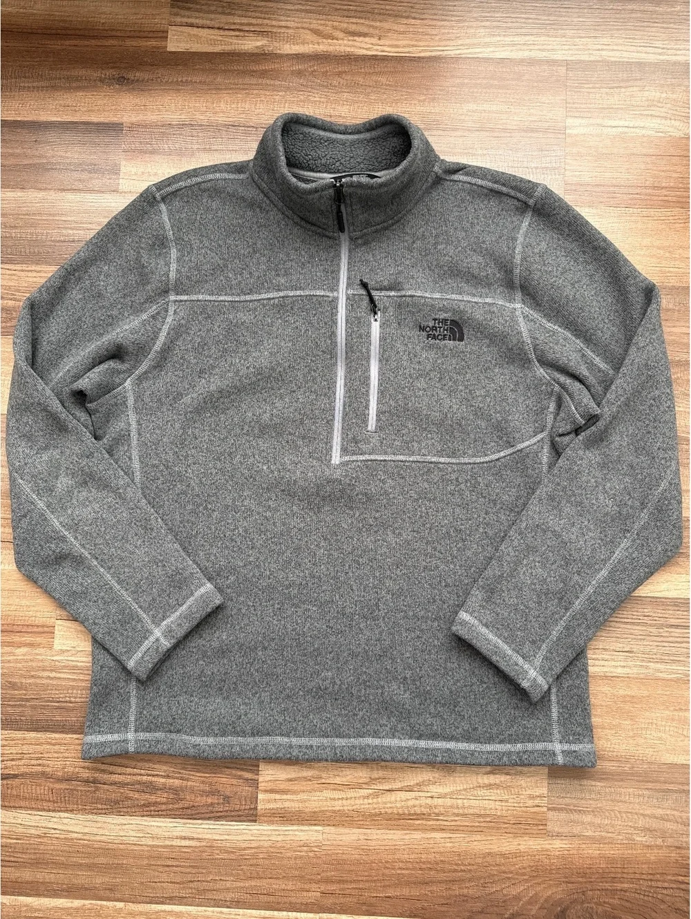 The North Face TKA Glacier 1/4 Zip Fleece Pullover Gray Men's XL Jacket